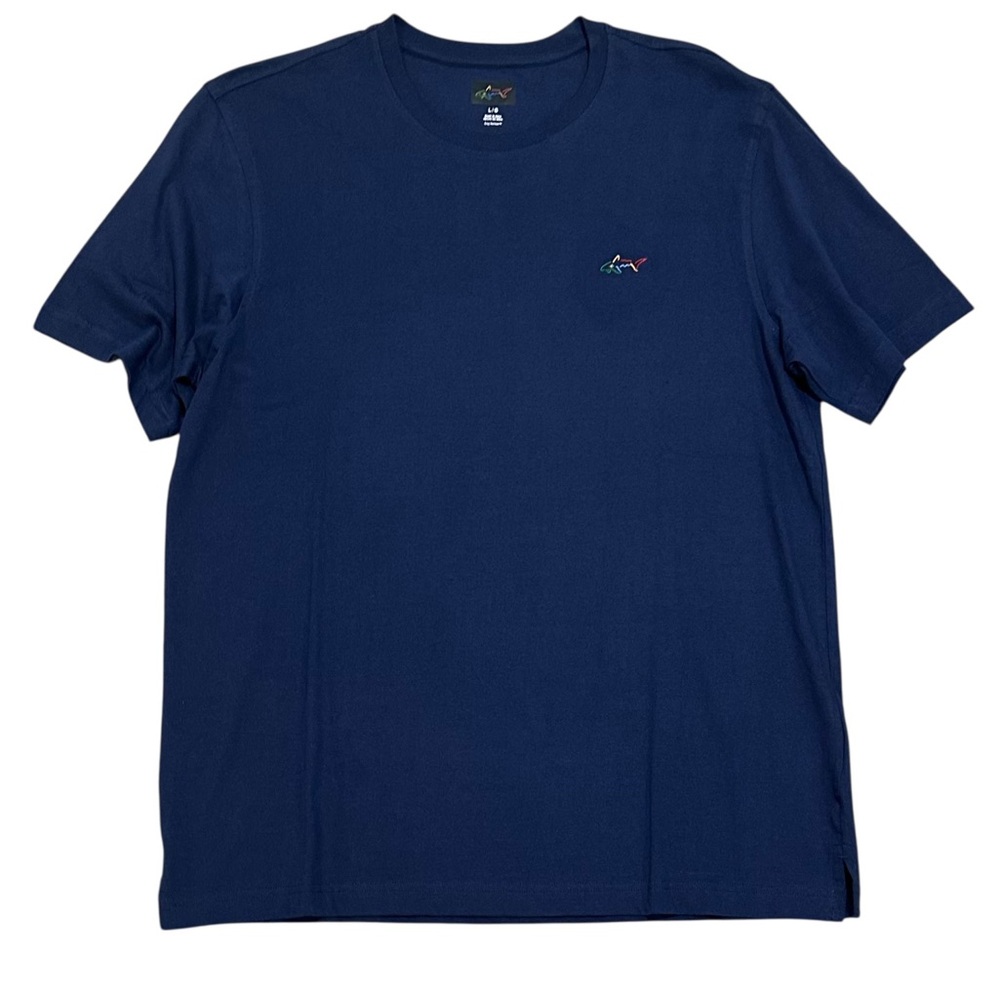 Greg Norman Collection Navy Crew Neck Tee with Subtle Logo NWT.